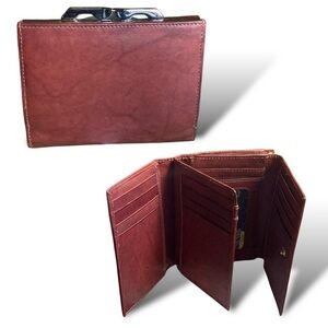 YL Genuine Brown Leather Tri-Fold Wallet GORPCORE 12 Card Slots Corpcore NEW